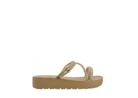 Sandalia Plana Brillo